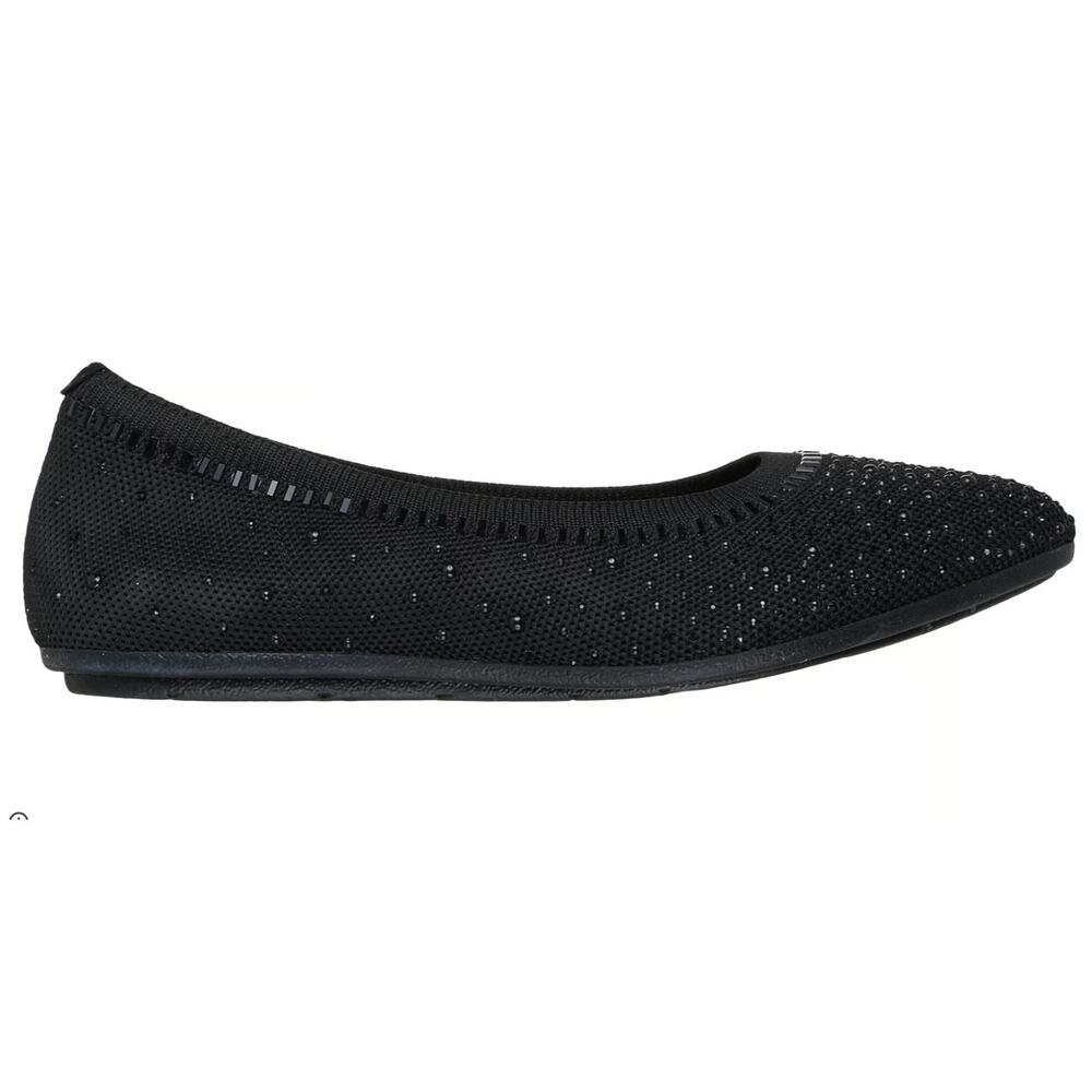 Skechers Womens 10 Black Cleo 2.0 Stretch Fit Ballet Flats Comfort Casual NEW